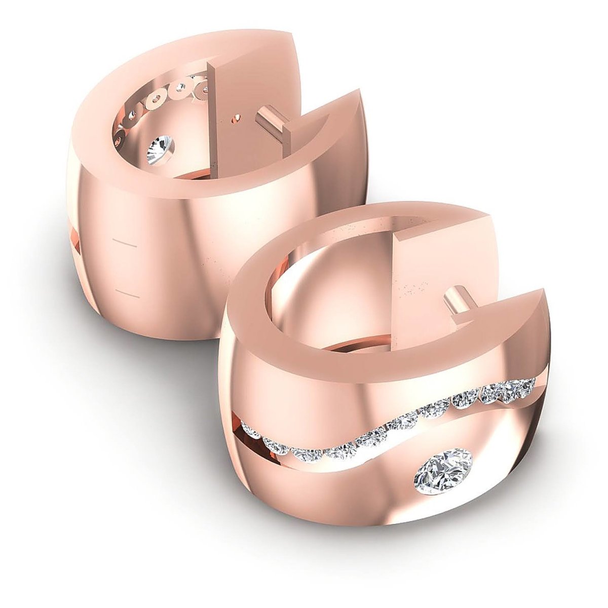 0.50 CT Round Cut Diamonds - Hoop & Drop Earrings - Primestyle.com