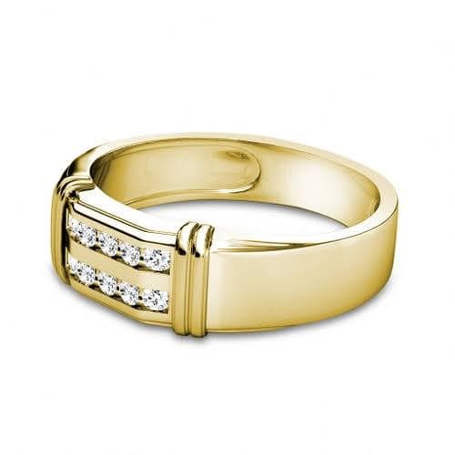 0.50 CT Round Cut Diamonds - Mens Wedding Band - Primestyle.com