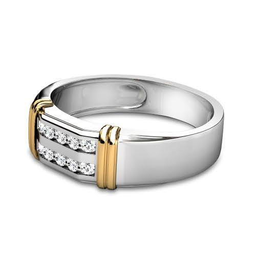 0.50 CT Round Cut Diamonds - Mens Wedding Band - Primestyle.com