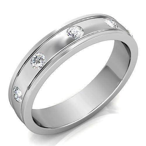 0.50 CT Round Cut Diamonds - Mens Wedding Band - Primestyle.com