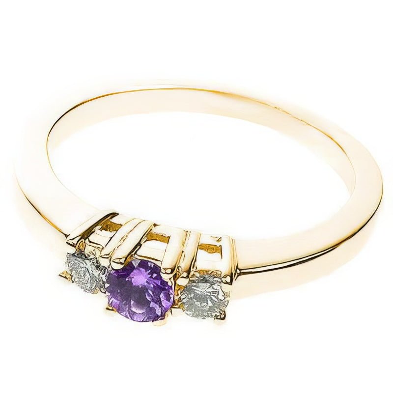 0.50 CT Round Cut Diamonds & Tanzanites - Three Stone Ring - Primestyle.com