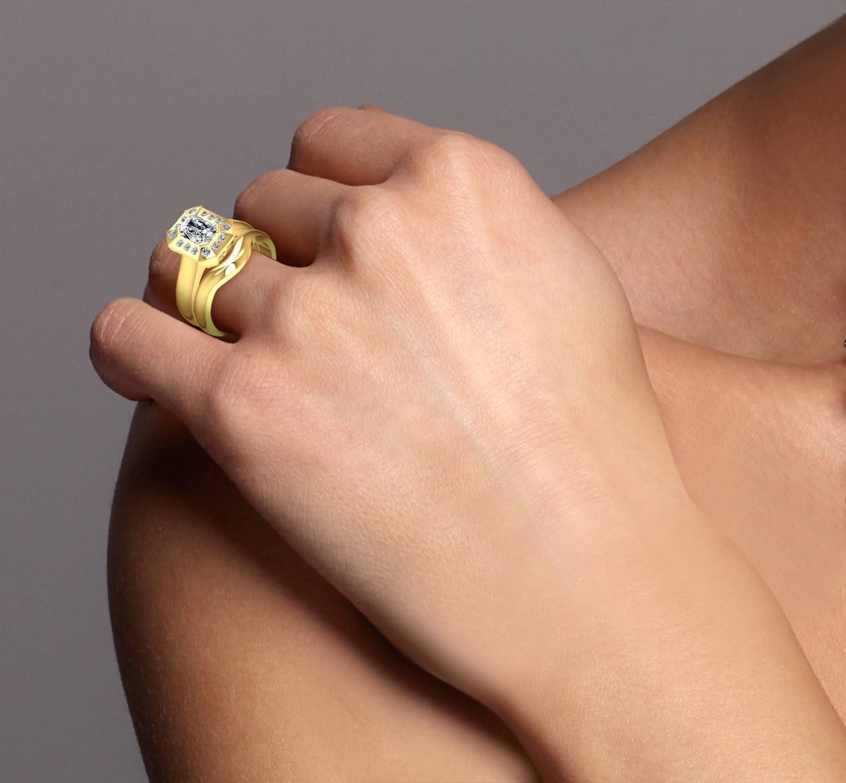 0.51-1.66 CT Round & Radiant Cut Diamonds - Bridal Set - Primestyle.com