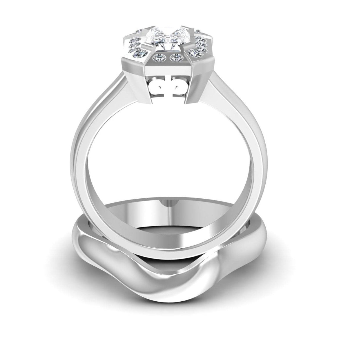 0.51-1.66 CT Round &amp; Radiant Cut Diamonds - Bridal Set - Primestyle.com