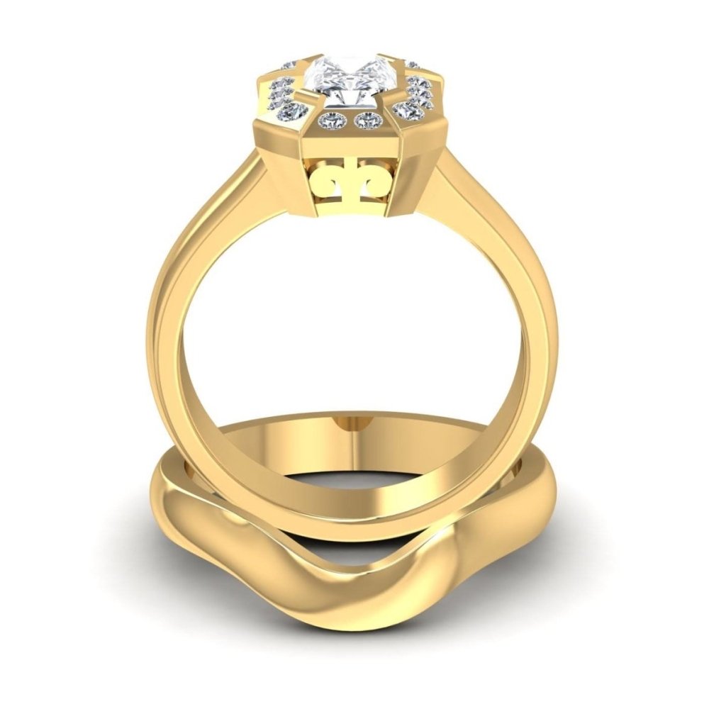 0.51 - 1.66 CT Radiant & Round Cut Natural Diamonds - Bridal Set - Primestyle.com