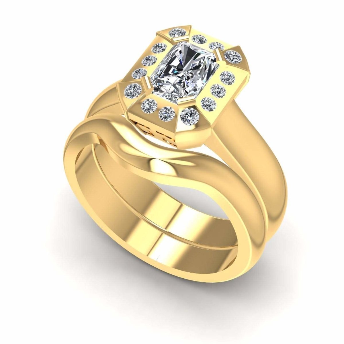 0.51-1.66 CT Round & Radiant Cut Diamonds - Bridal Set - Primestyle.com