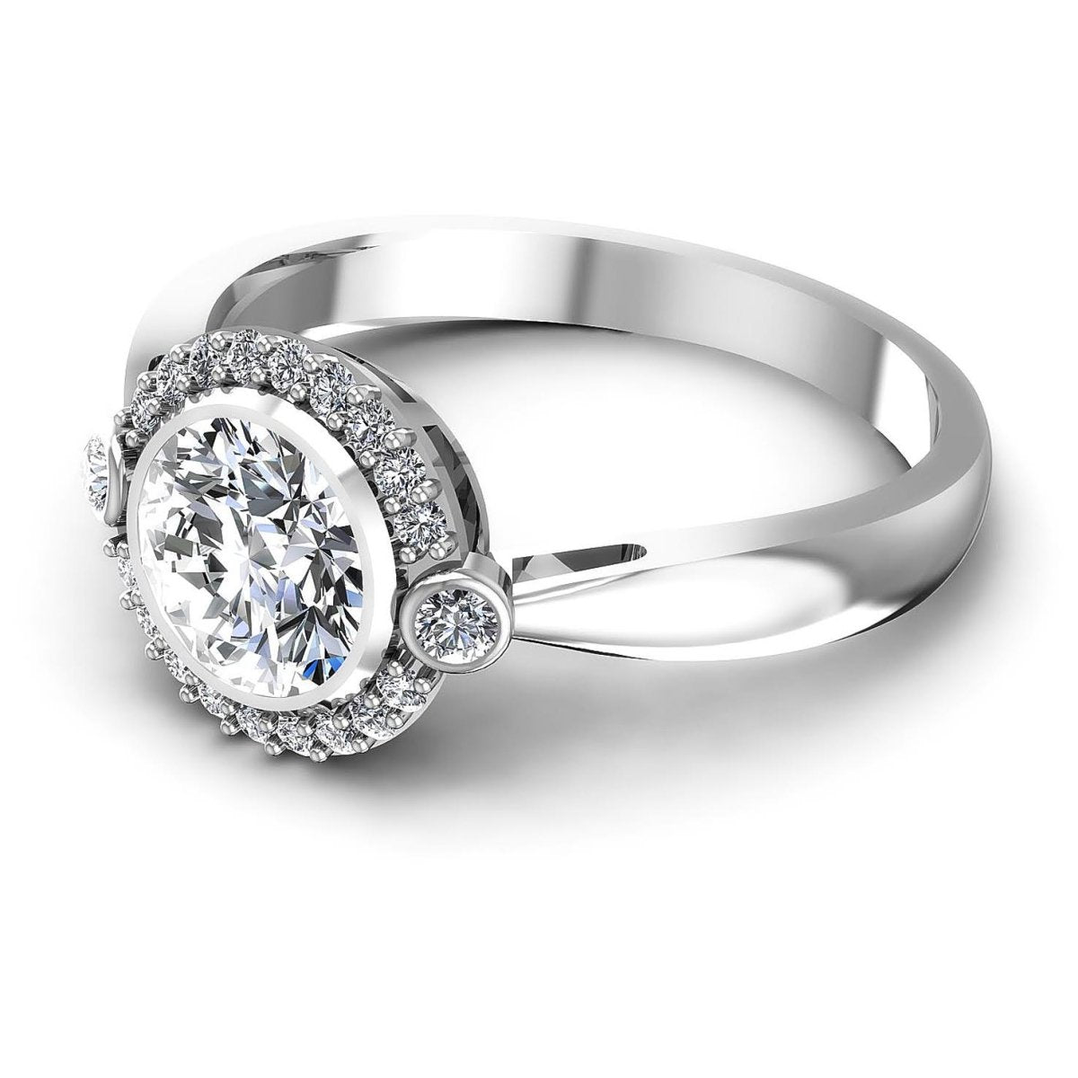 0.55-1.70 CT Round Cut Diamonds - Halo Ring - Primestyle.com