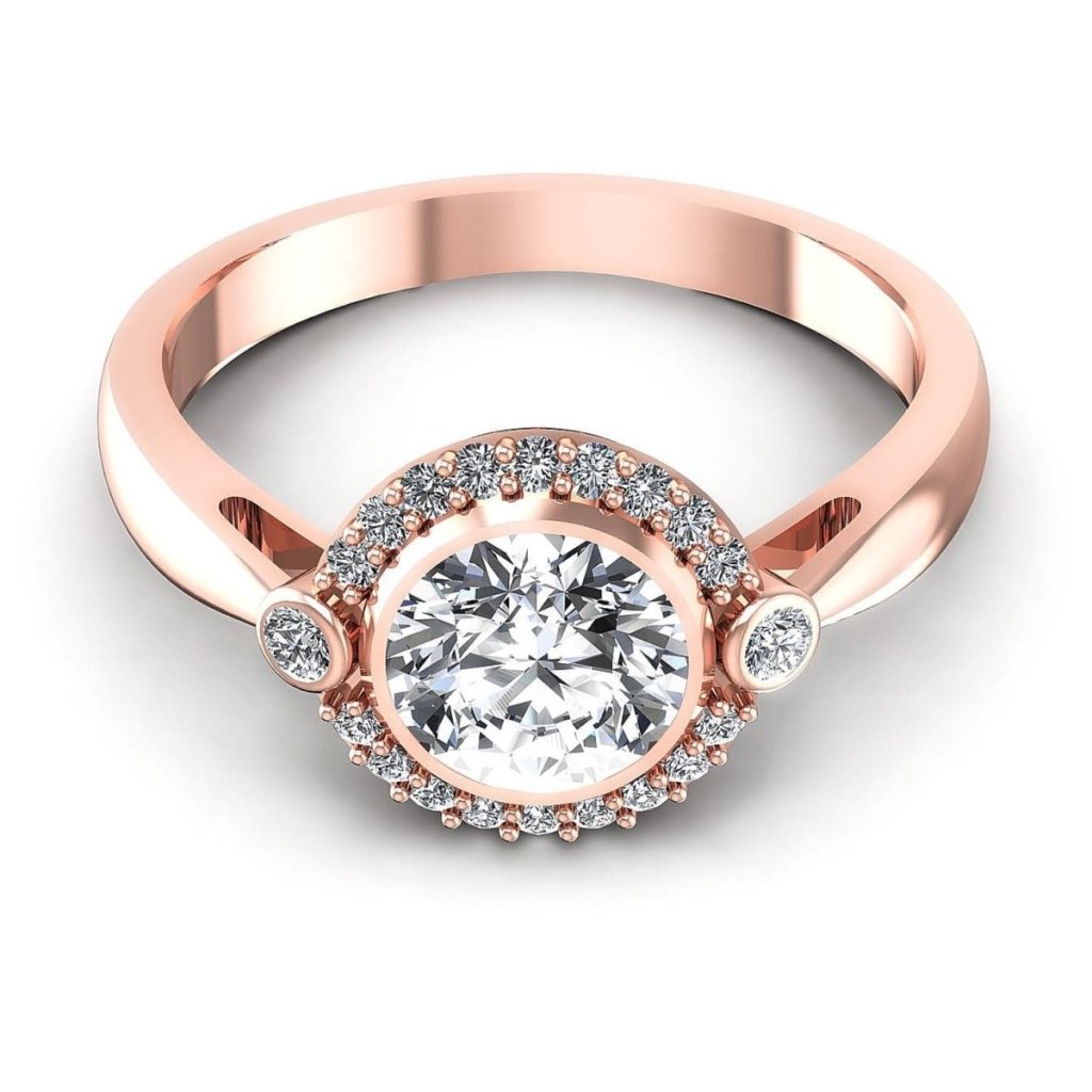 0.55-1.70 CT Round Cut Natural Diamonds - Halo Rings