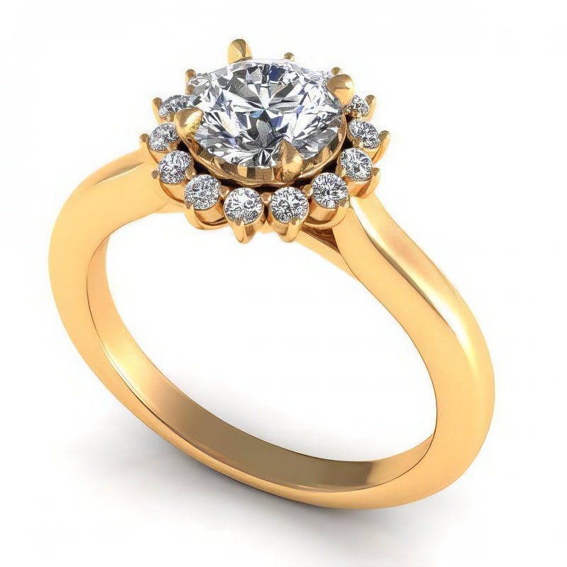 0.55-1.70 CT Round Cut Diamonds - Halo Ring - Primestyle.com