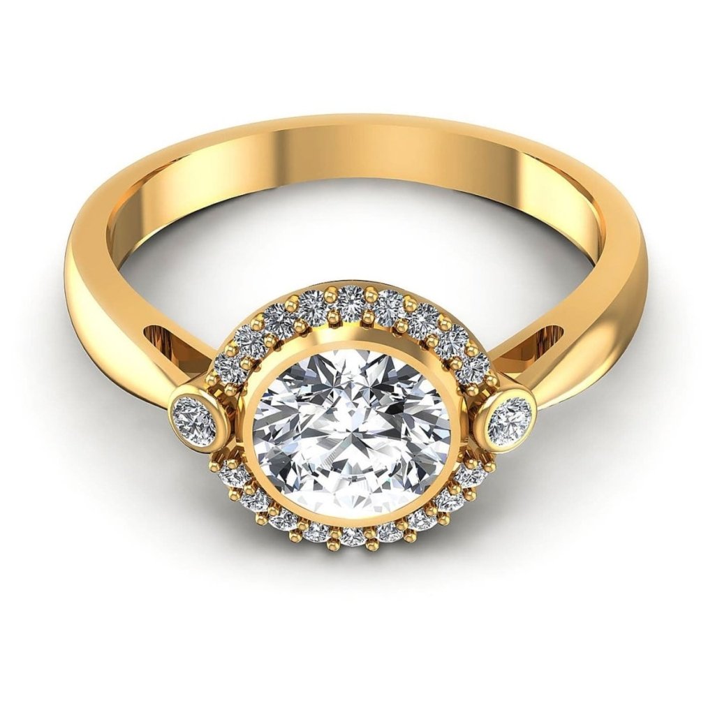 0.55-1.70 CT Round Cut Natural Diamonds - Halo Rings