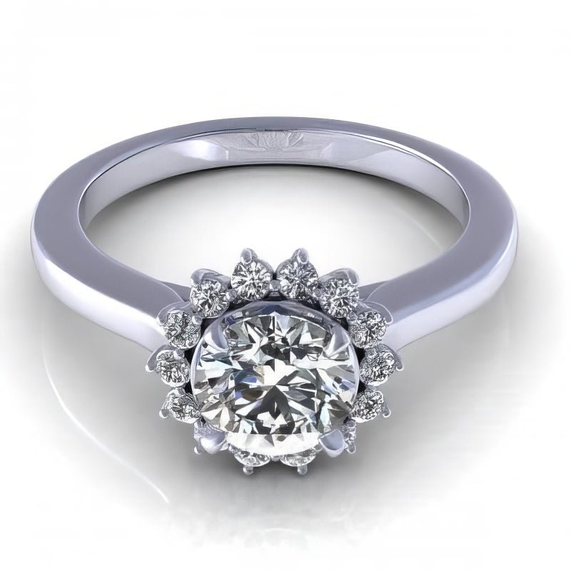 0.55-1.70 CT Round Cut Diamonds - Halo Ring - Primestyle.com