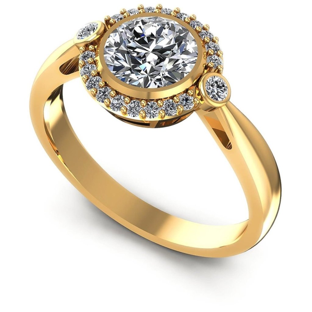 0.55 - 1.70 CT Round Cut Natural Diamonds - Halo Rings - Primestyle.com