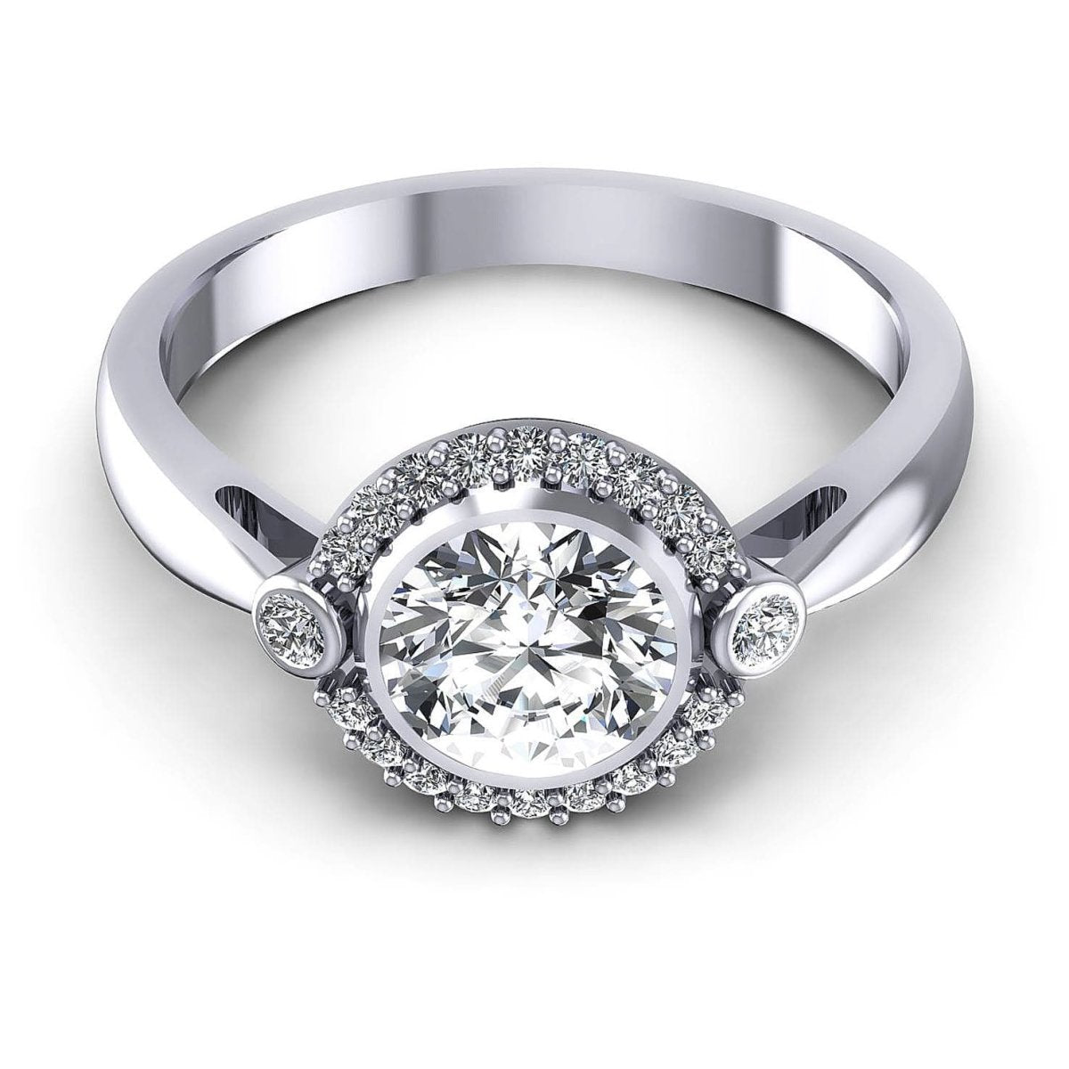 0.55-1.70 CT Round Cut Diamonds - Halo Ring - Primestyle.com