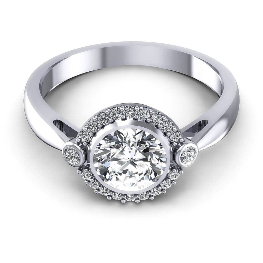 0.55-1.70 CT Round Cut Natural Diamonds - Halo Rings