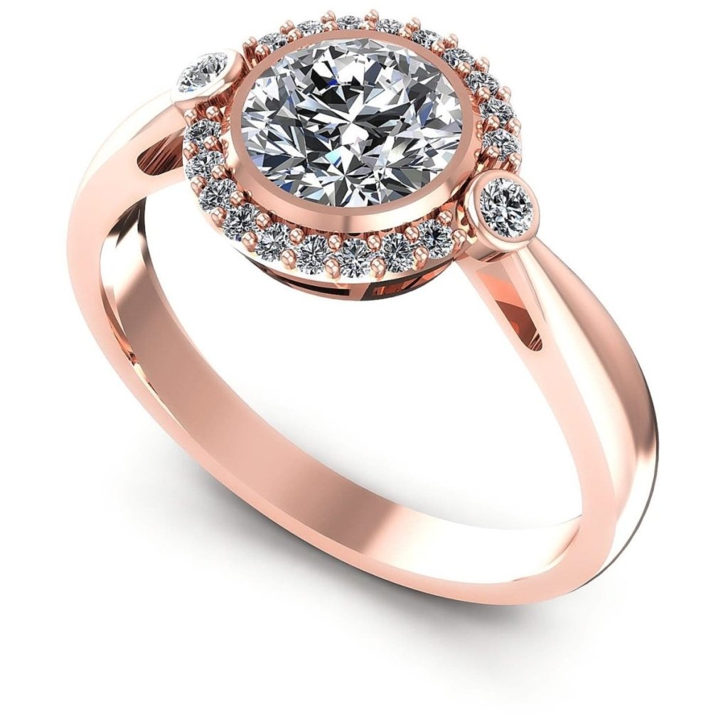 0.55-1.70 CT Round Cut Natural Diamonds - Halo Rings