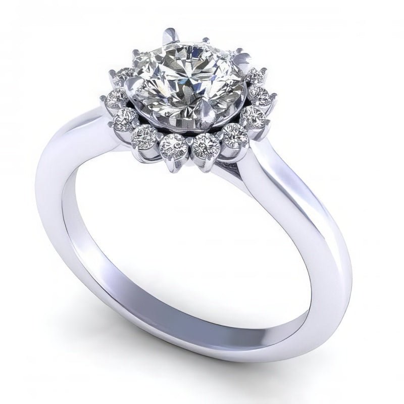 0.55-1.70 CT Round Cut Diamonds - Halo Ring - Primestyle.com