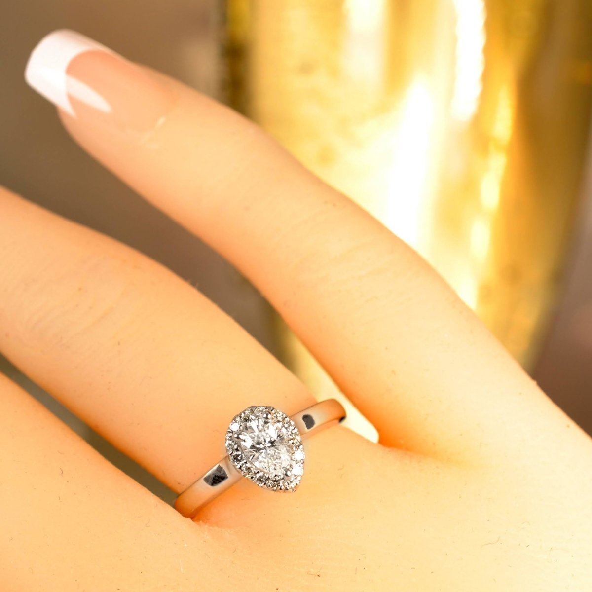 0.55-1.70 CT Round & Pear Cut Diamonds - Engagement Ring