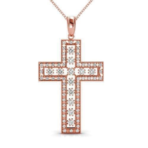 0.55 CT Round Cut Diamonds - Diamond Pendant - Primestyle.com