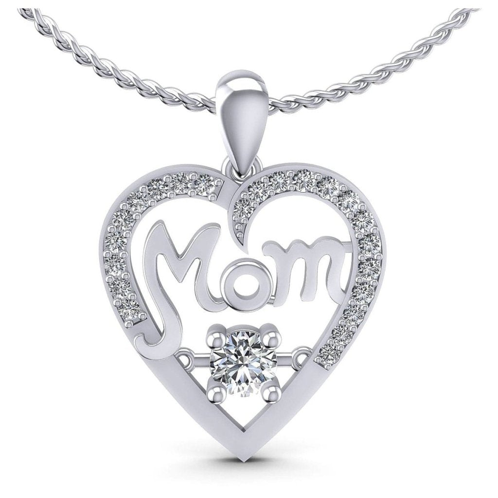 0.55 CT Round Cut Natural Diamonds - Heart Pendants