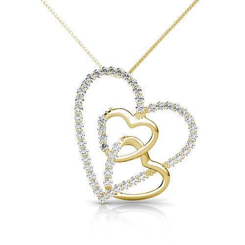 0.55 CT Round Cut Diamonds - Heart Pendant - Primestyle.com