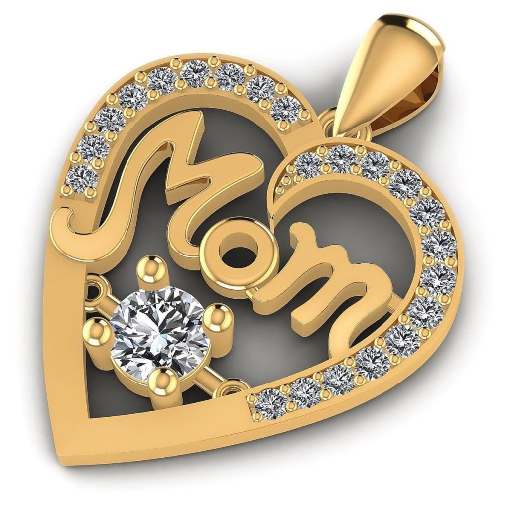 0.55 CT Round Cut Natural Diamonds - Heart Pendants
