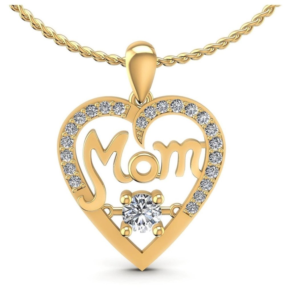 0.55 CT Round Cut Natural Diamonds - Heart Pendants