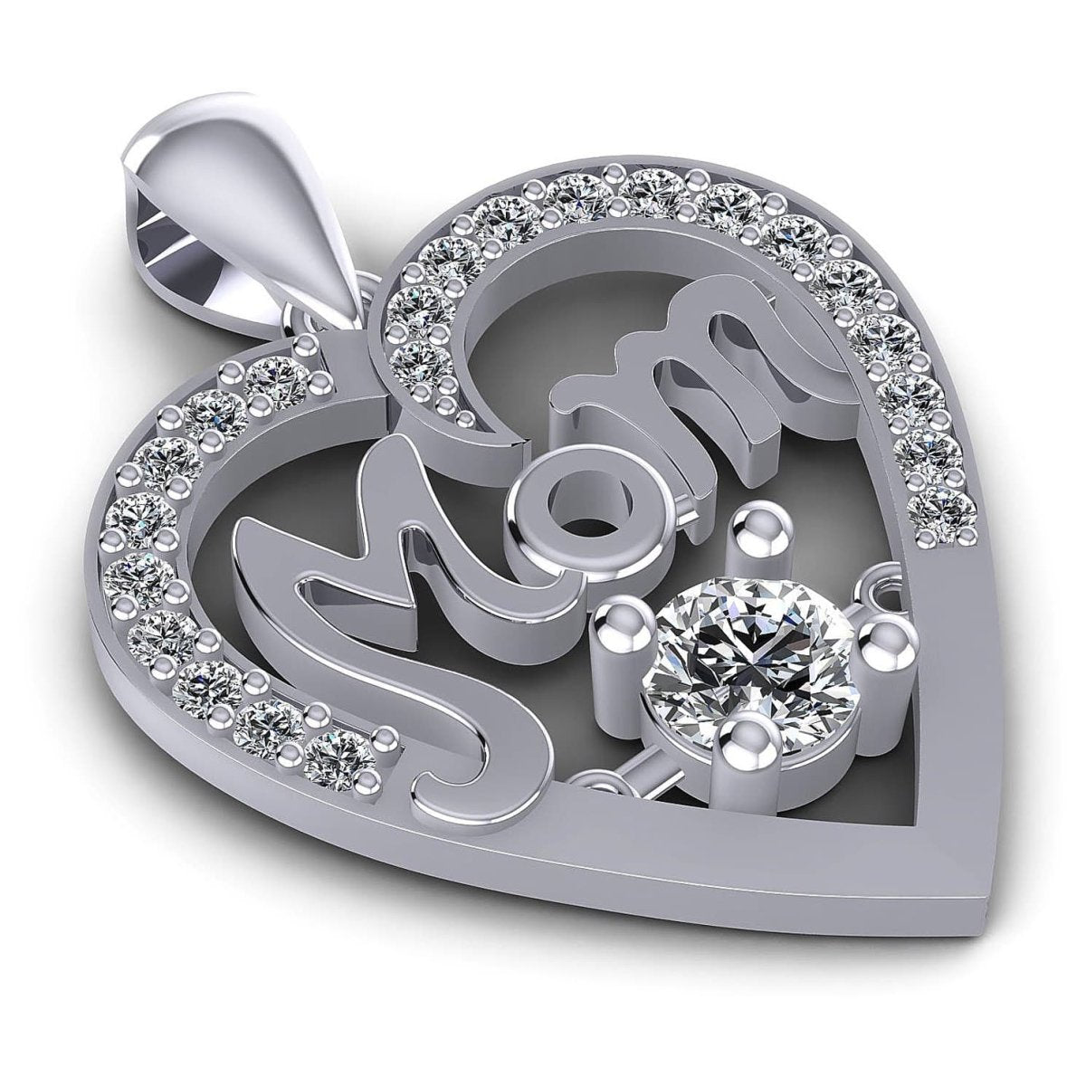 0.55 CT Round Cut Diamonds - Heart Pendant - Primestyle.com