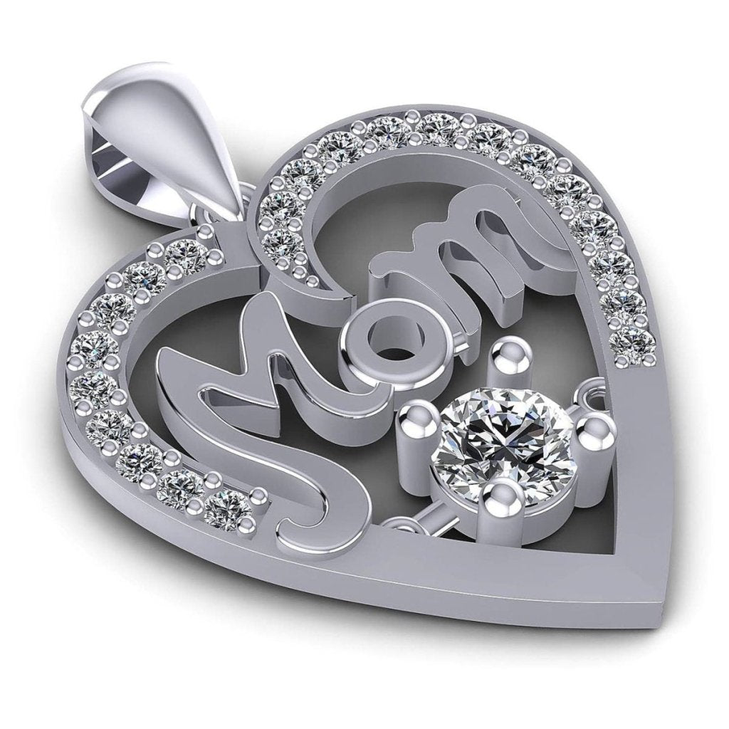0.55 CT Round Cut Natural Diamonds - Heart Pendants - Primestyle.com