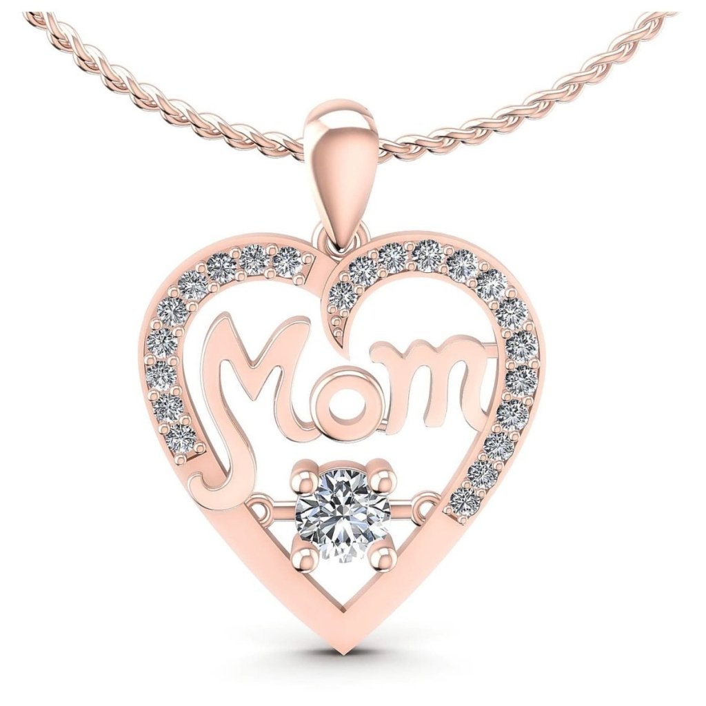 0.55 CT Round Cut Natural Diamonds - Heart Pendants - Primestyle.com