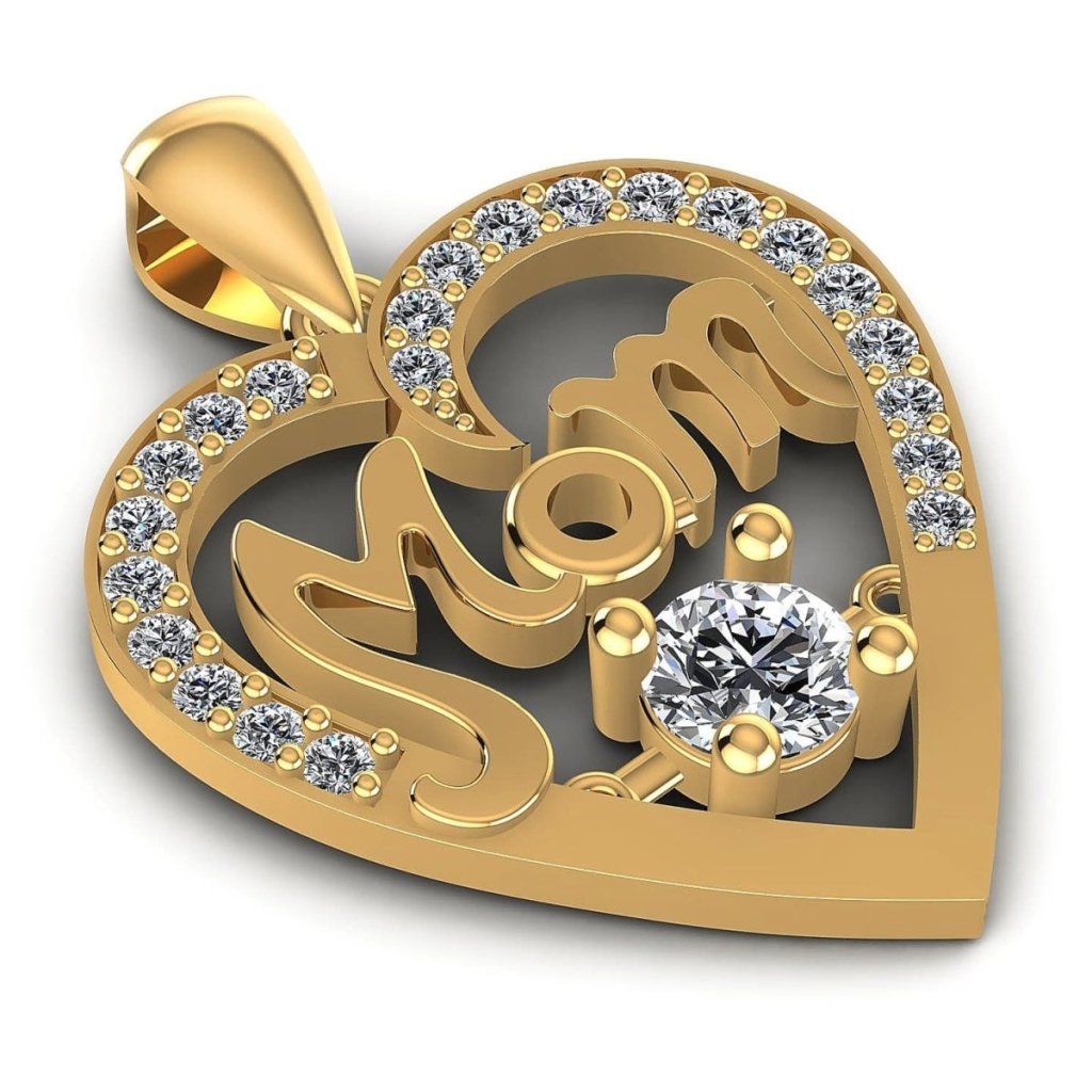 0.55 CT Round Cut Natural Diamonds - Heart Pendants - Primestyle.com