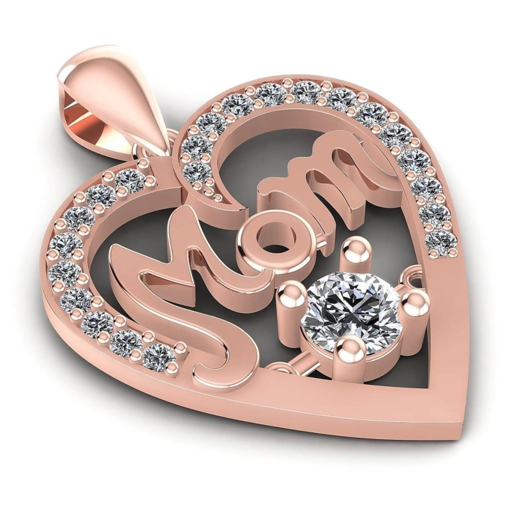 0.55 CT Round Cut Natural Diamonds - Heart Pendants - Primestyle.com