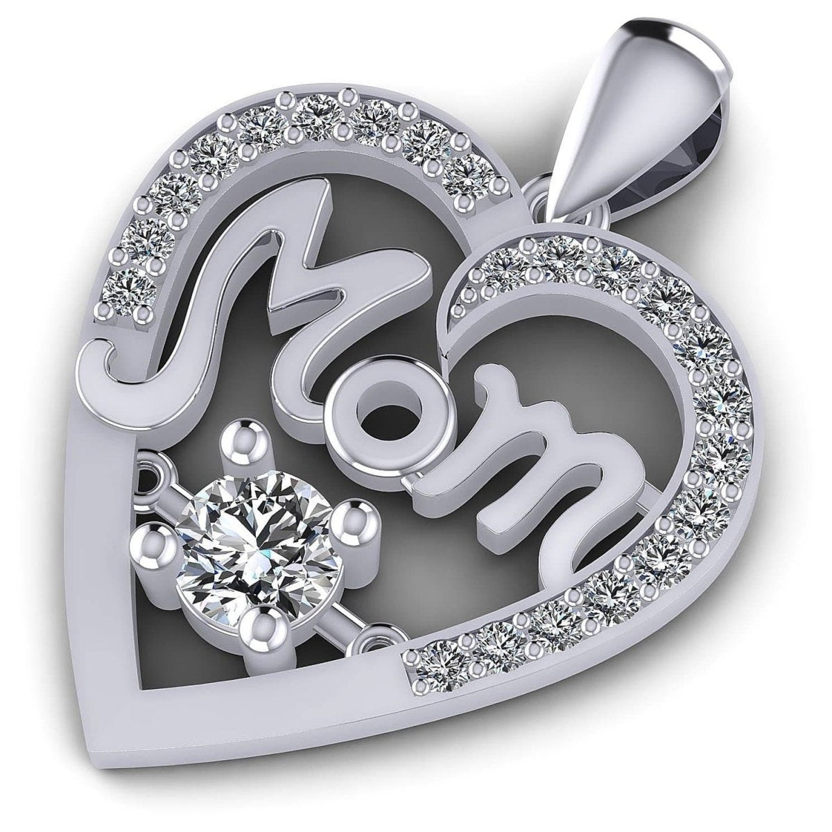 0.55 CT Round Cut Diamonds - Heart Pendant