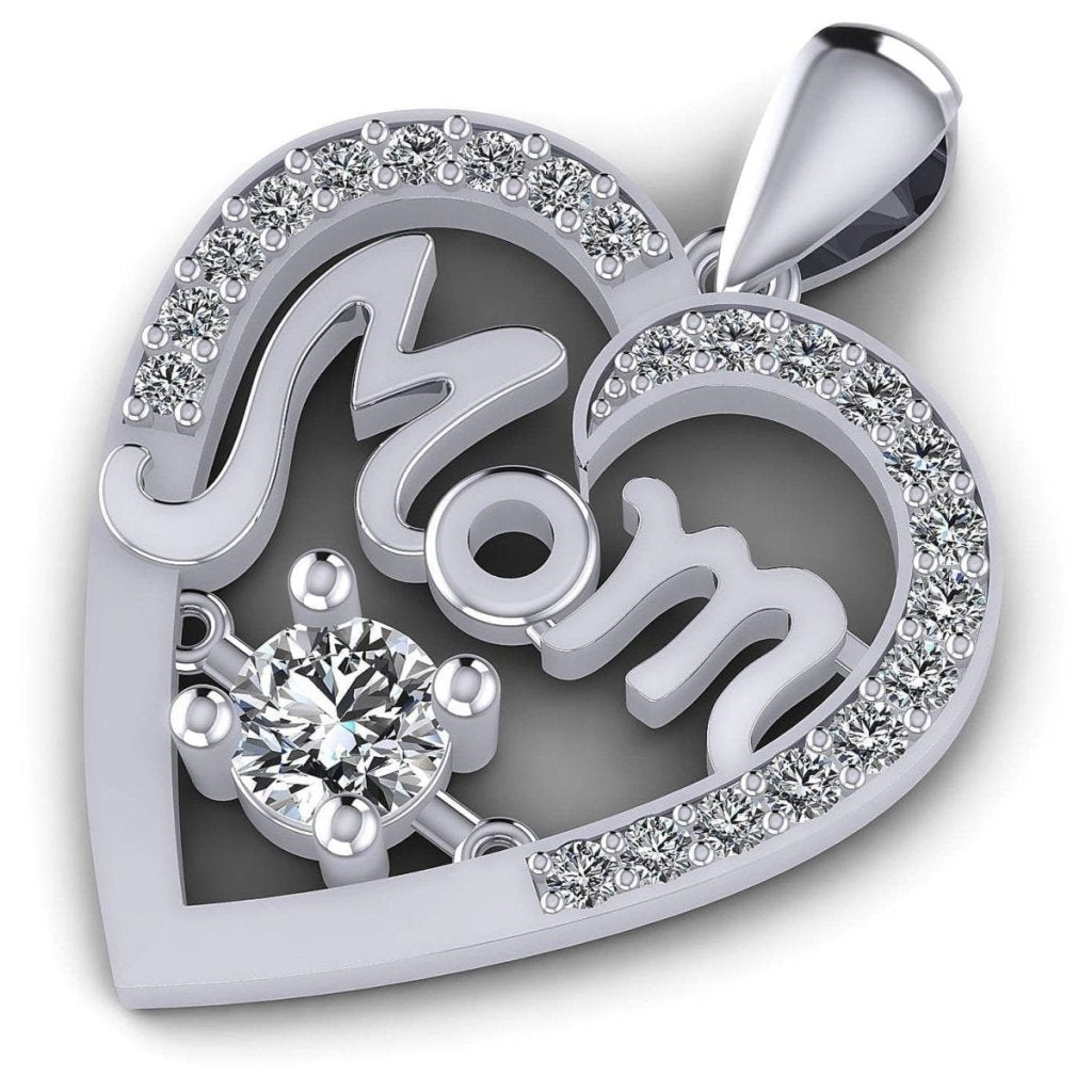 0.55 CT Round Cut Natural Diamonds - Heart Pendants