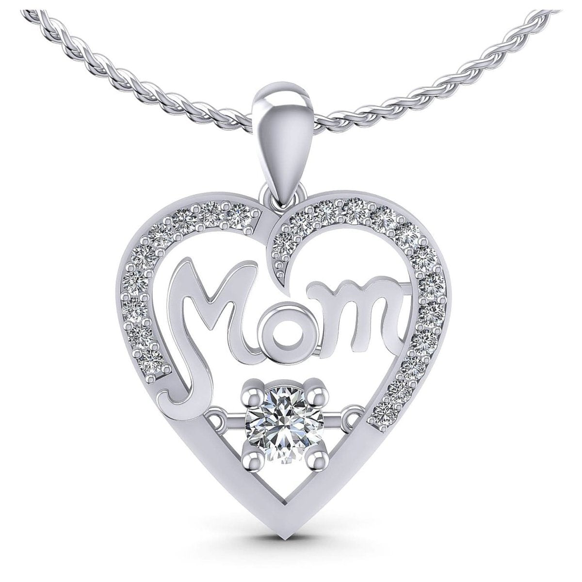 0.55 CT Round Cut Diamonds - Heart Pendant