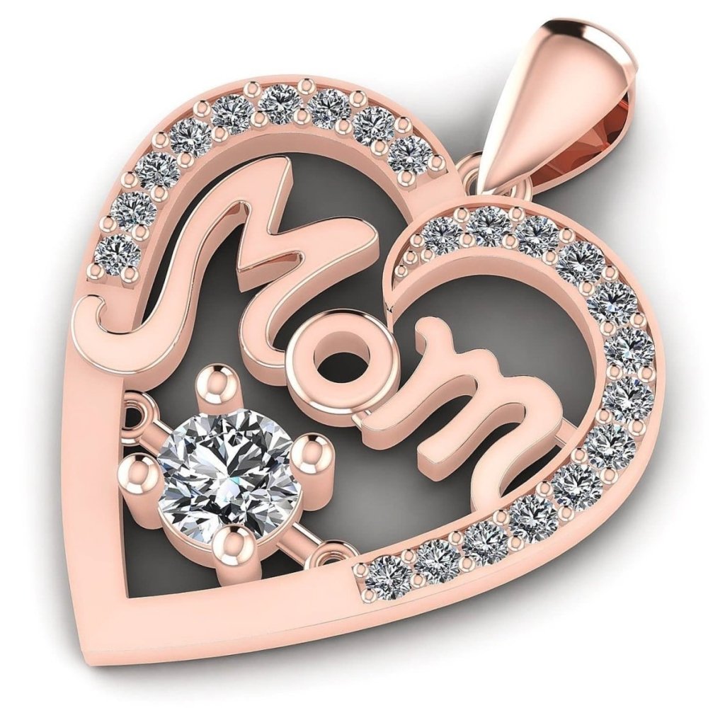 0.55 CT Round Cut Natural Diamonds - Heart Pendants - Primestyle.com