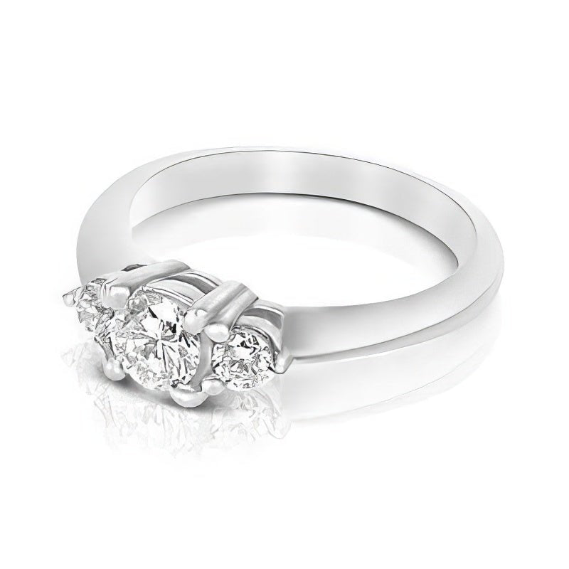0.55 CT Round Cut Natural Diamonds - Three Stone Rings