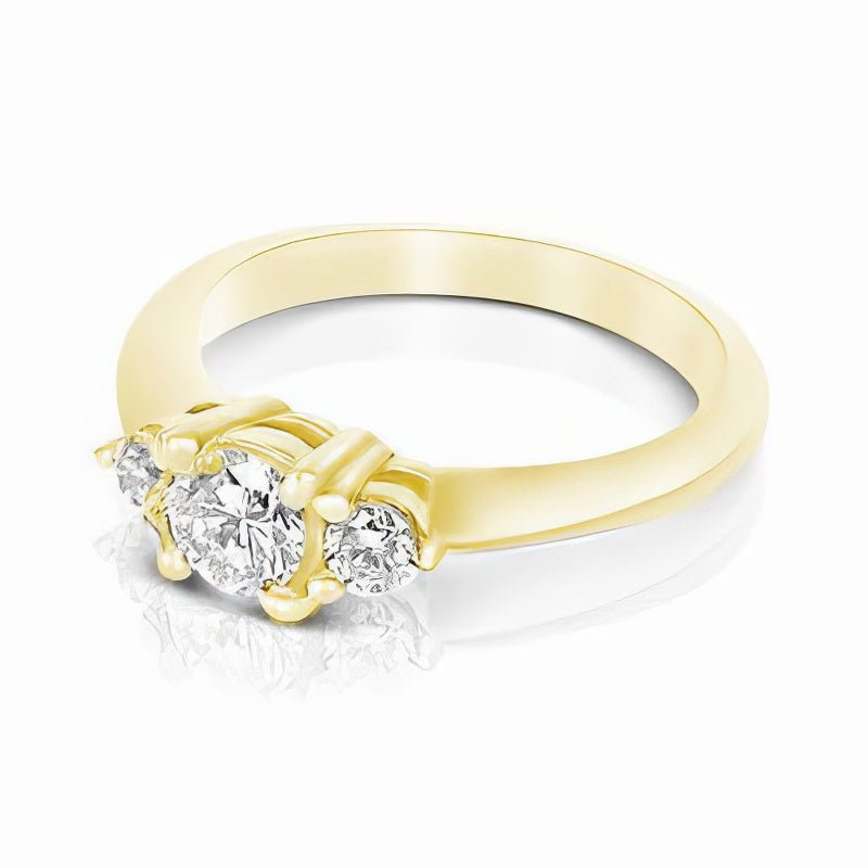 0.55 CT Round Cut Diamonds - Three Stone Ring - Primestyle.com