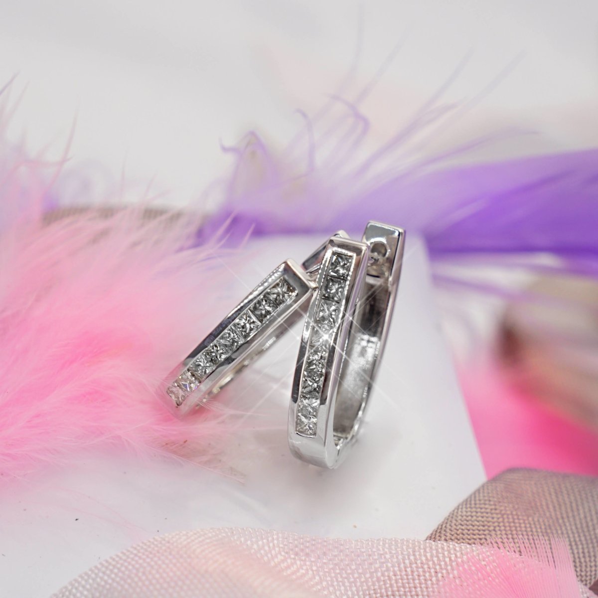 0.60-1.50 CT Princess Cut Diamonds - Diamond Earrings - Primestyle.com