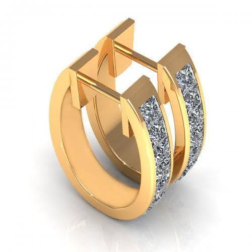 0.60-1.50 CT Princess Cut Natural Diamonds - Diamond Earrings