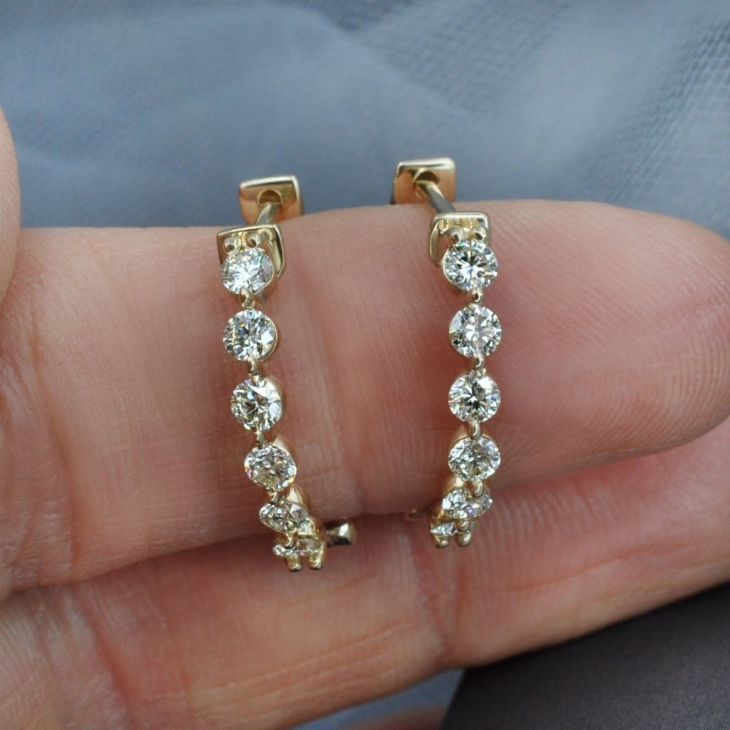 0.60-1.50 CT Round Cut Natural Diamonds - Diamond Earrings