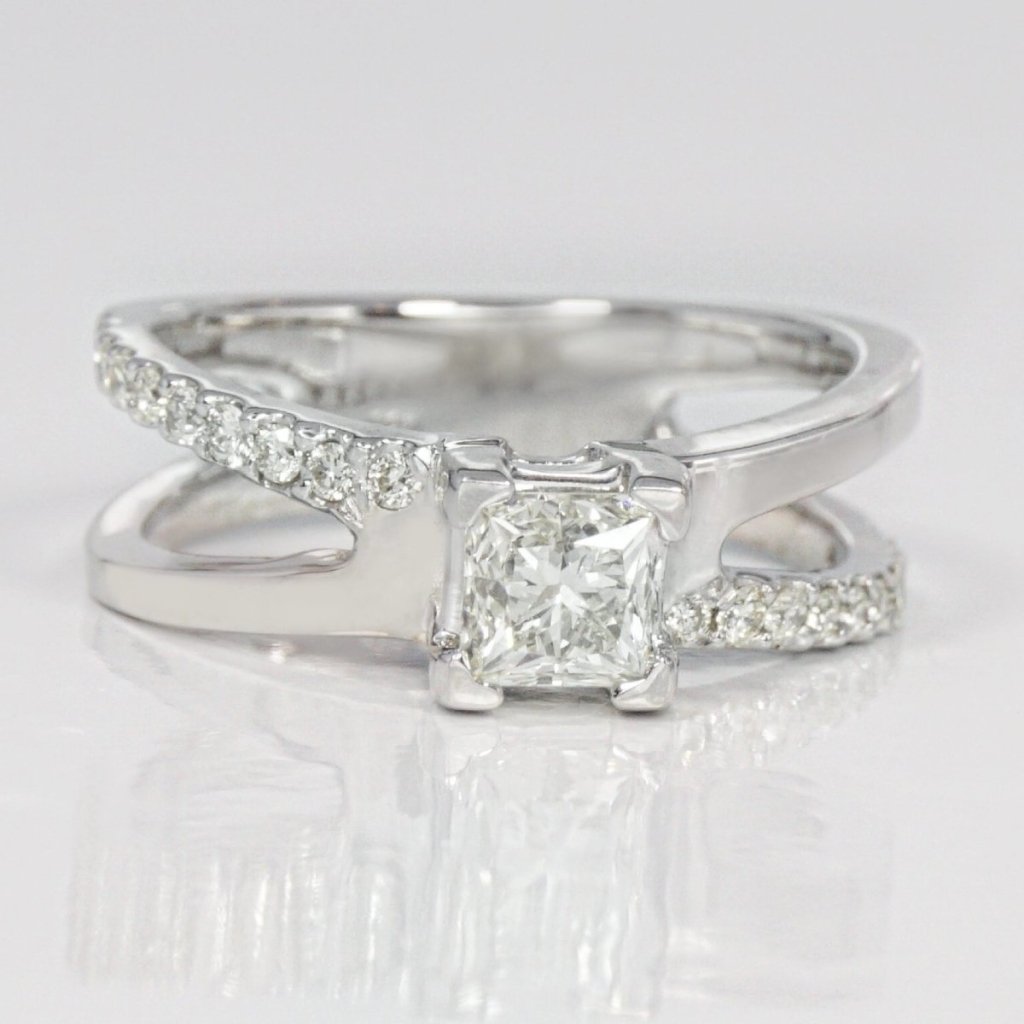0.60 - 1.75 CT Princess & Round Cut Natural Diamonds - Engagement Ring - Primestyle.com