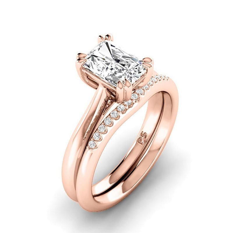 0.60 - 6.10 CT Radiant & Round Cut Diamonds - Bridal Set - Primestyle.com