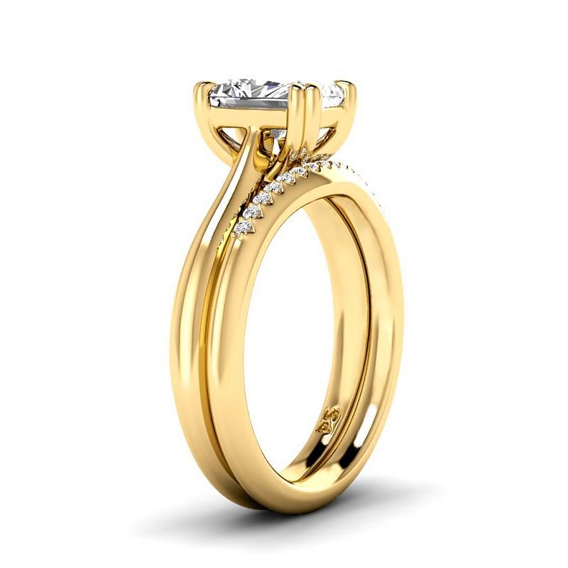 0.60 - 6.10 CT Radiant & Round Cut Diamonds - Bridal Set - Primestyle.com