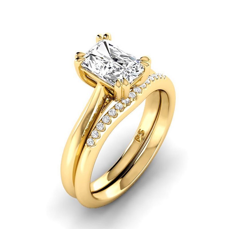 0.60 - 6.10 CT Radiant & Round Cut Diamonds - Bridal Set - Primestyle.com