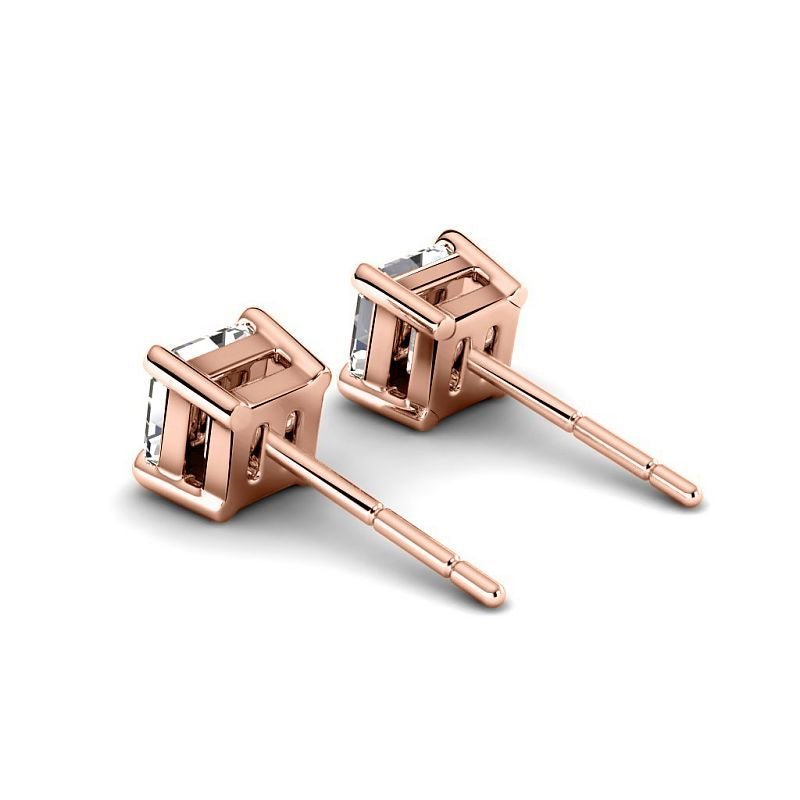 0.60-5.00 CT Ascher Cut Diamonds - Stud Earrings