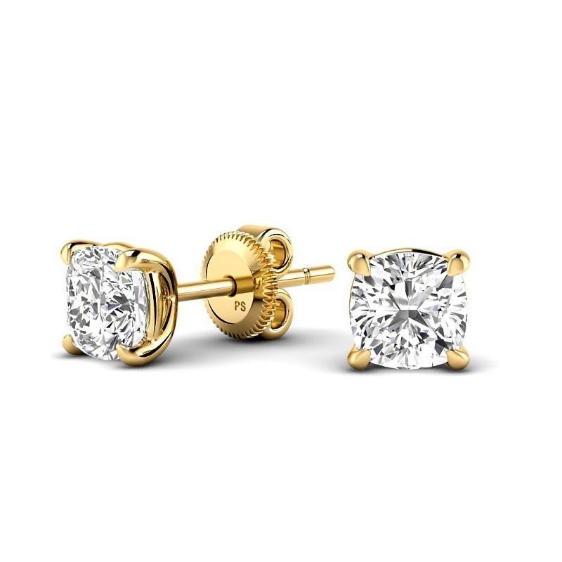 0.60 - 5.00 CT Cushion Cut Lab Grown Diamonds - Stud Earrings - Primestyle.com