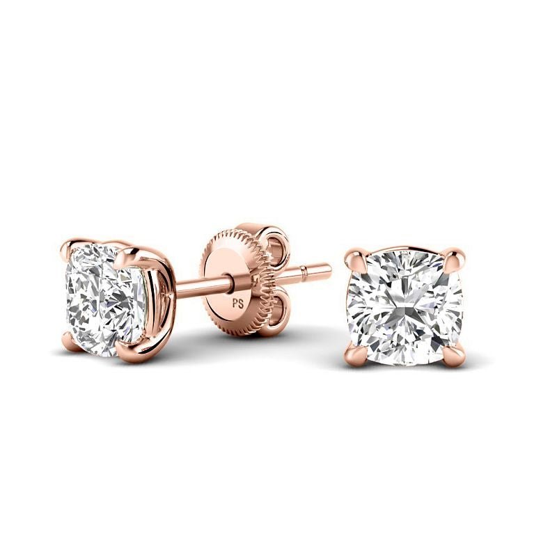 0.60 - 5.00 CT Cushion Cut Lab Grown Diamonds - Stud Earrings - Primestyle.com