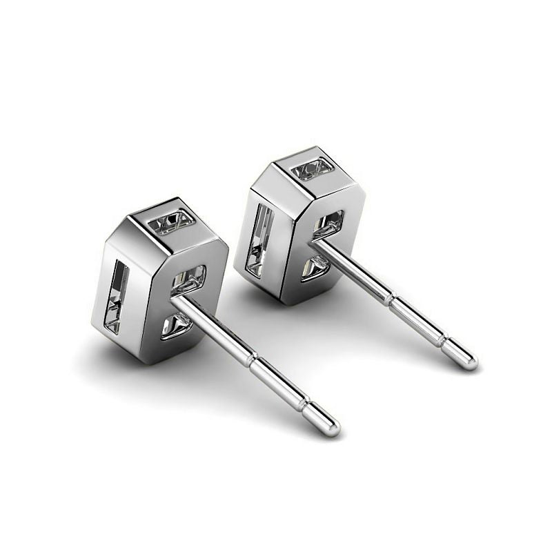 0.60-5.00 CT Emerald Cut Lab Grown Diamonds - Stud Earrings - Primestyle.com