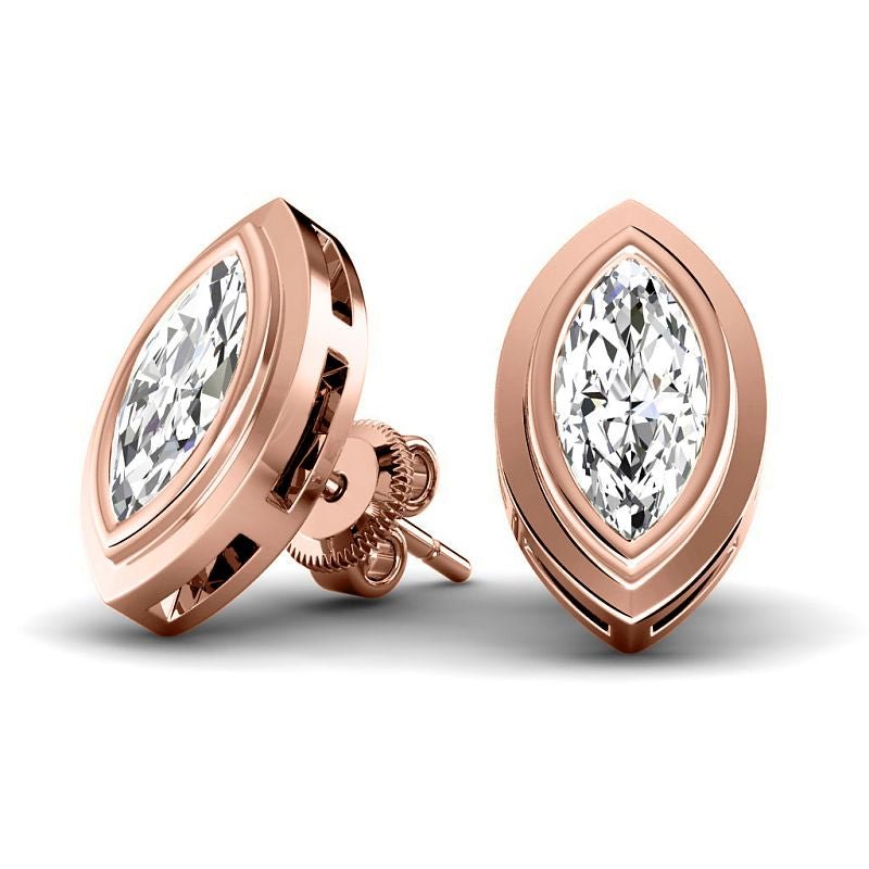 0.60-5.00 CT Marquise Cut Lab Grown Diamonds - Stud Earrings - Primestyle.com