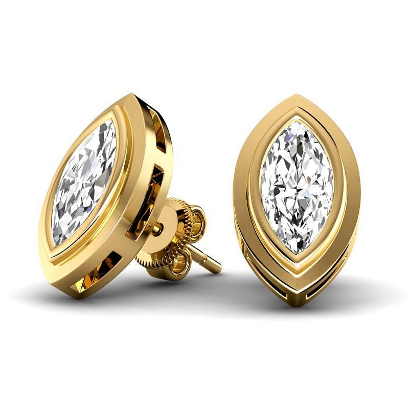 0.60-5.00 CT Marquise Cut Lab Grown Diamonds - Stud Earrings - Primestyle.com