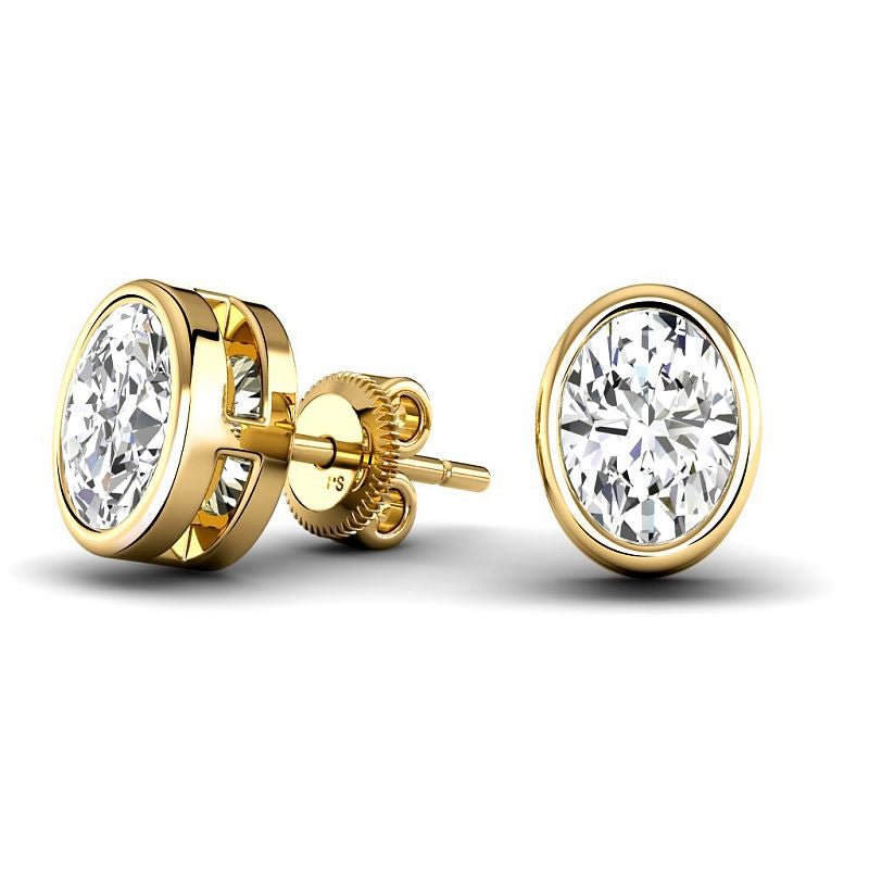 0.60-5.00 CT Oval Cut Lab Grown Diamonds - Stud Earrings - Primestyle.com
